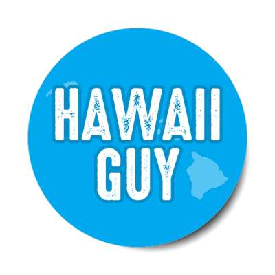 hawaii guy us state shape stickers, magnet