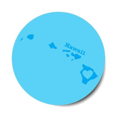 hawaii state heart silhouette stickers, magnet