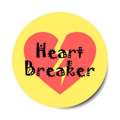 heart breaker antivalentine stickers, magnet