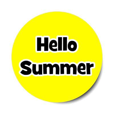 hello summer yellow stickers, magnet