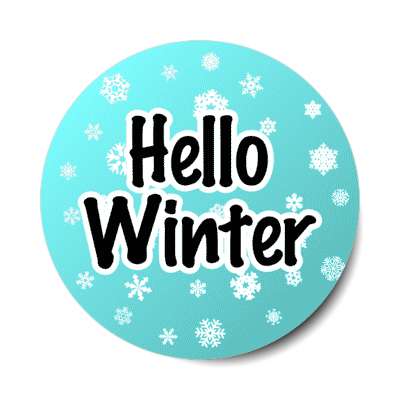 hello winter snow flakes stickers, magnet