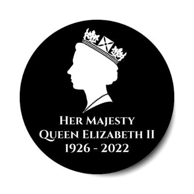 her majesty queen elizabeth ii silhouette 1926 to 2022 uk memorial stickers, magnet