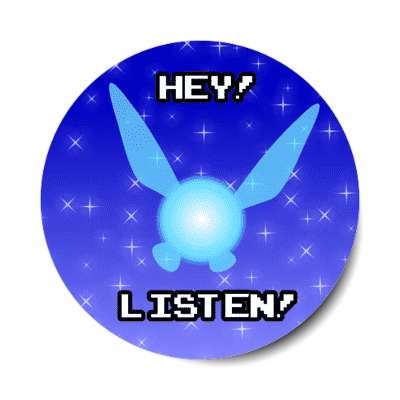 hey listen videogame fairy stickers, magnet