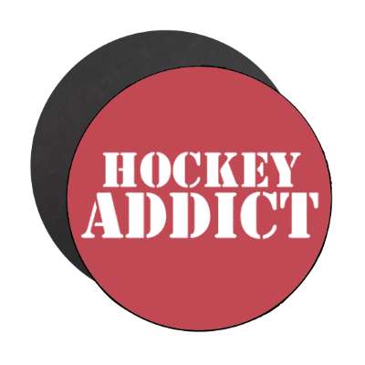 hockey addict stencil stickers, magnet