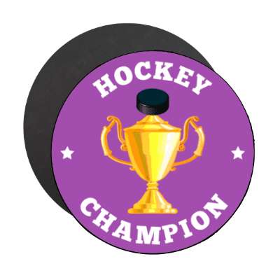 hockey champion trophy stars puck stickers, magnet