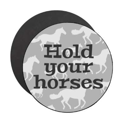 hold your horses horse silhouette stickers, magnet