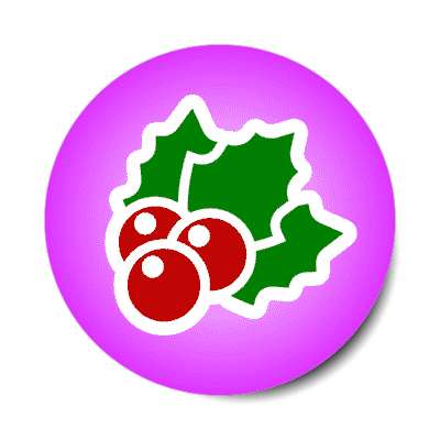 holly berries purple stickers, magnet