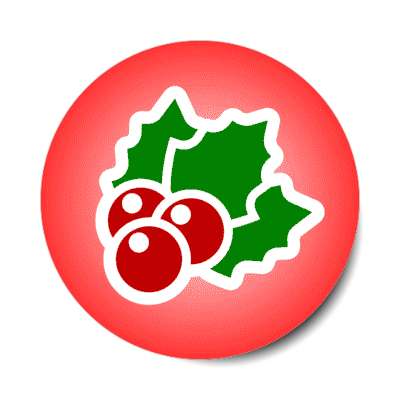 holly berries red stickers, magnet