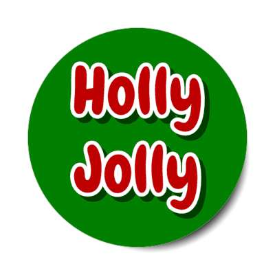 holly jolly cute red green christmas stickers, magnet