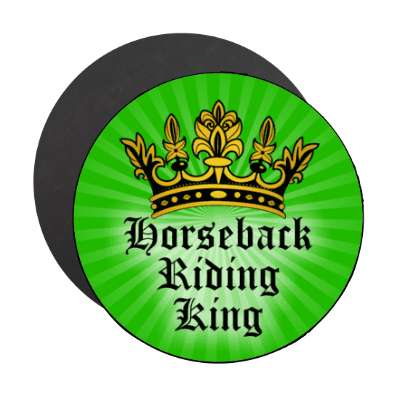 horseback riding king crown stickers, magnet
