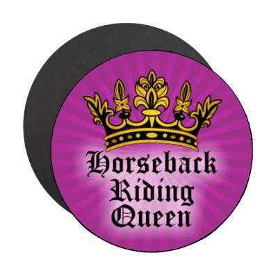 horseback riding queen crown stickers, magnet