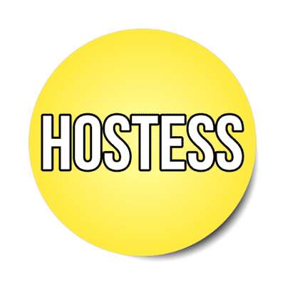 hostess yellow stickers, magnet