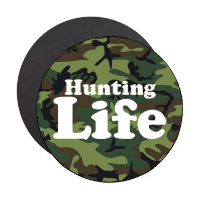 hunting life camo camouflage stickers, magnet
