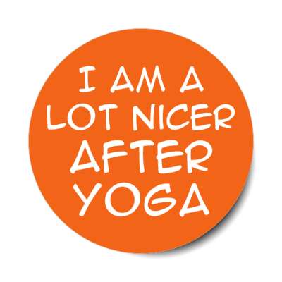i am a lot nicer after yoga stickers, magnet