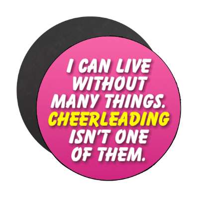 i can live without many things cheerleading isnt one of them stickers, magnet