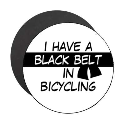 i have a black belt in bicycling stickers, magnet