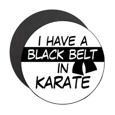 i have a black belt in karate stickers, magnet