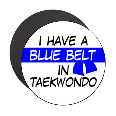 i have a blue belt in taekwondo stickers, magnet