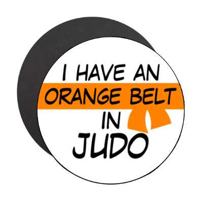 i have a orange belt in judo stickers, magnet