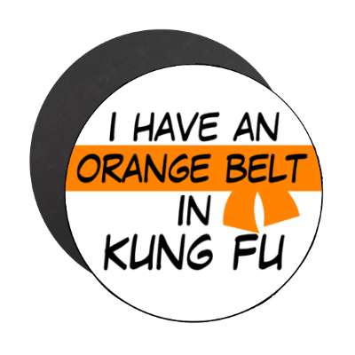 i have a orange belt in karate stickers, magnet