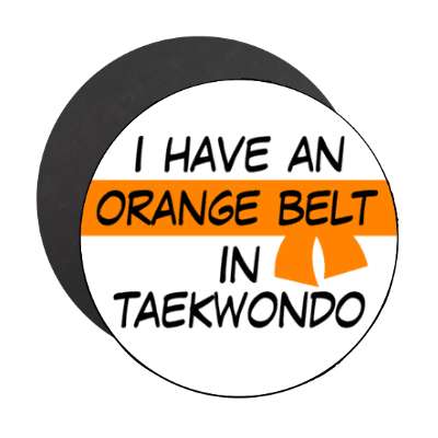 i have a orange belt in taekwondo stickers, magnet