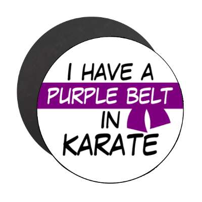 i have a purple belt in karate stickers, magnet