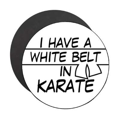 i have a white belt in karate stickers, magnet