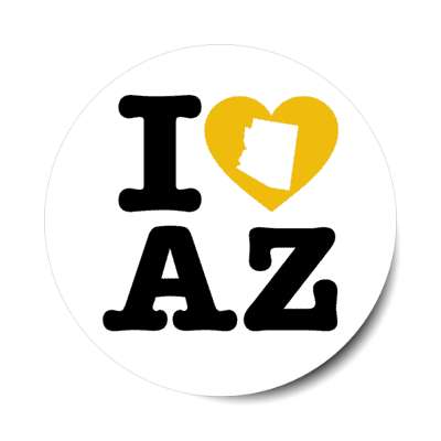 i heart arizona az state love stickers, magnet