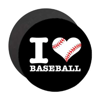 i heart baseball love stickers, magnet