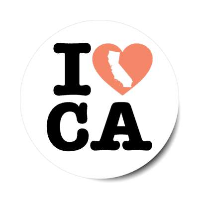 i heart california state love stickers, magnet