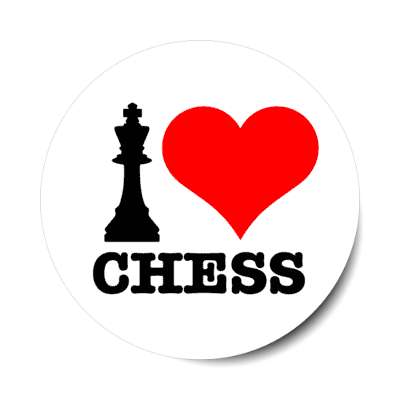 i heart chess king piece love stickers, magnet