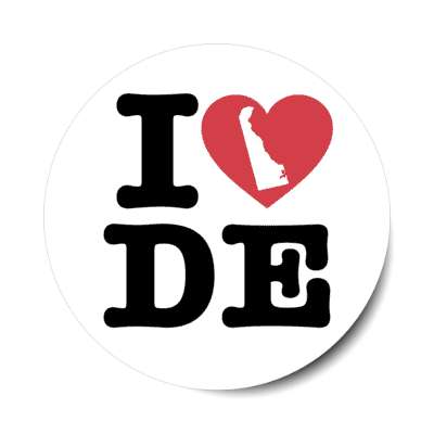 i heart delaware de state love stickers, magnet