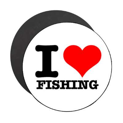i heart fishing love stickers, magnet