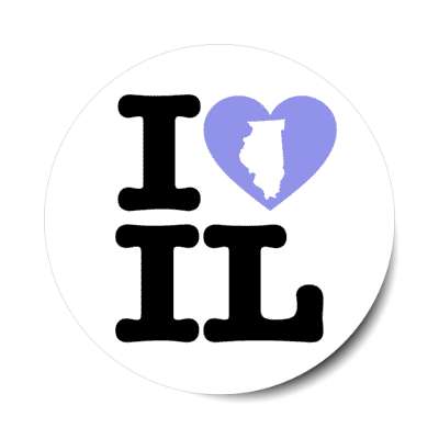 i heart illinois il state love stickers, magnet