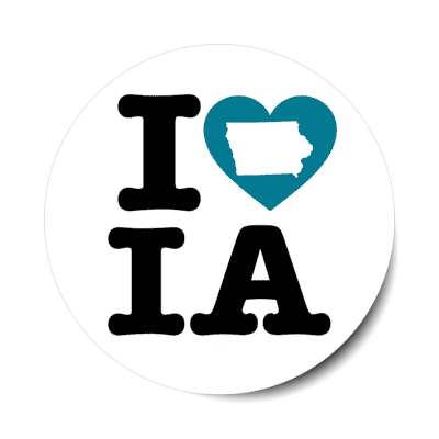 i heart iowa ia state love stickers, magnet