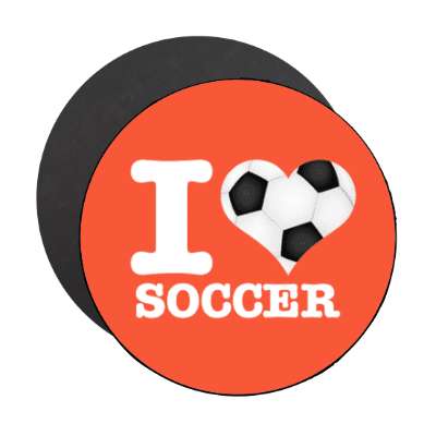 i heart love soccer soccerball heart stickers, magnet