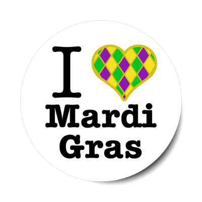 i heart mardi gras white stickers, magnet