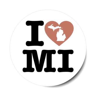 i heart michigan mi state love stickers, magnet