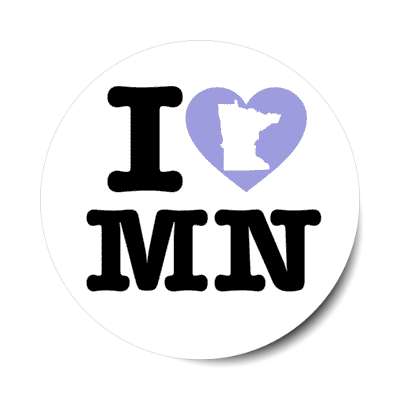 i heart minnesota mn state love stickers, magnet