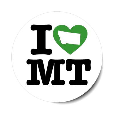 i heart montana mt state love stickers, magnet