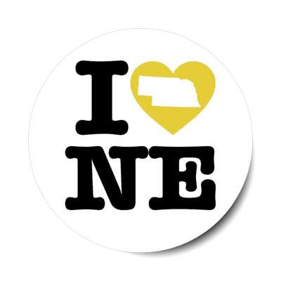 i heart nebraska ne state love stickers, magnet