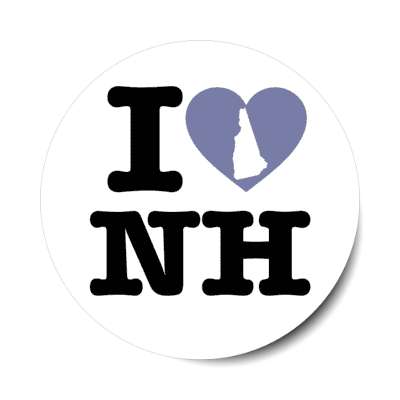 i heart new hampshire nh state love stickers, magnet
