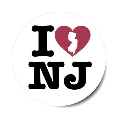 i heart new jersey nj state love stickers, magnet