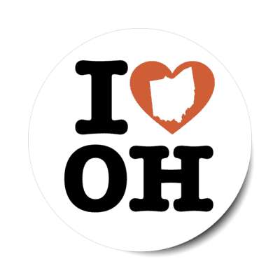 i heart ohio oh state love stickers, magnet