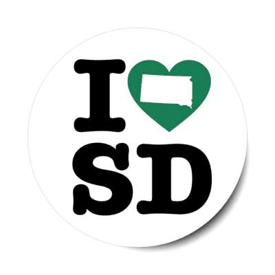 i heart south dakota sd state love stickers, magnet