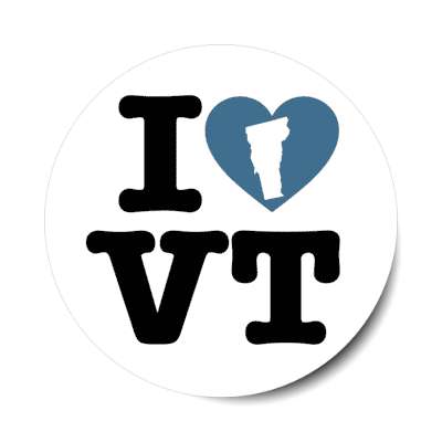 i heart vermont vt state love stickers, magnet