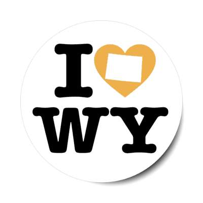 i heart wyoming wy state love stickers, magnet