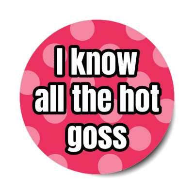 i know all the hot goss gossip slang stickers, magnet