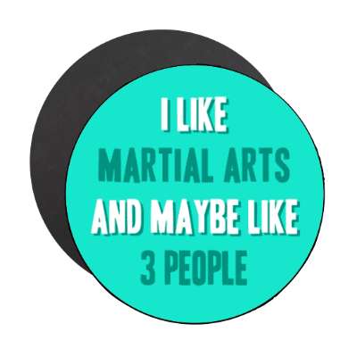 i like martial arts and maybe like three people stickers, magnet
