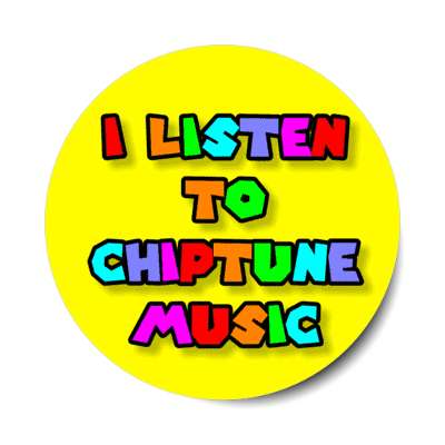 i listen to chiptune music stickers, magnet